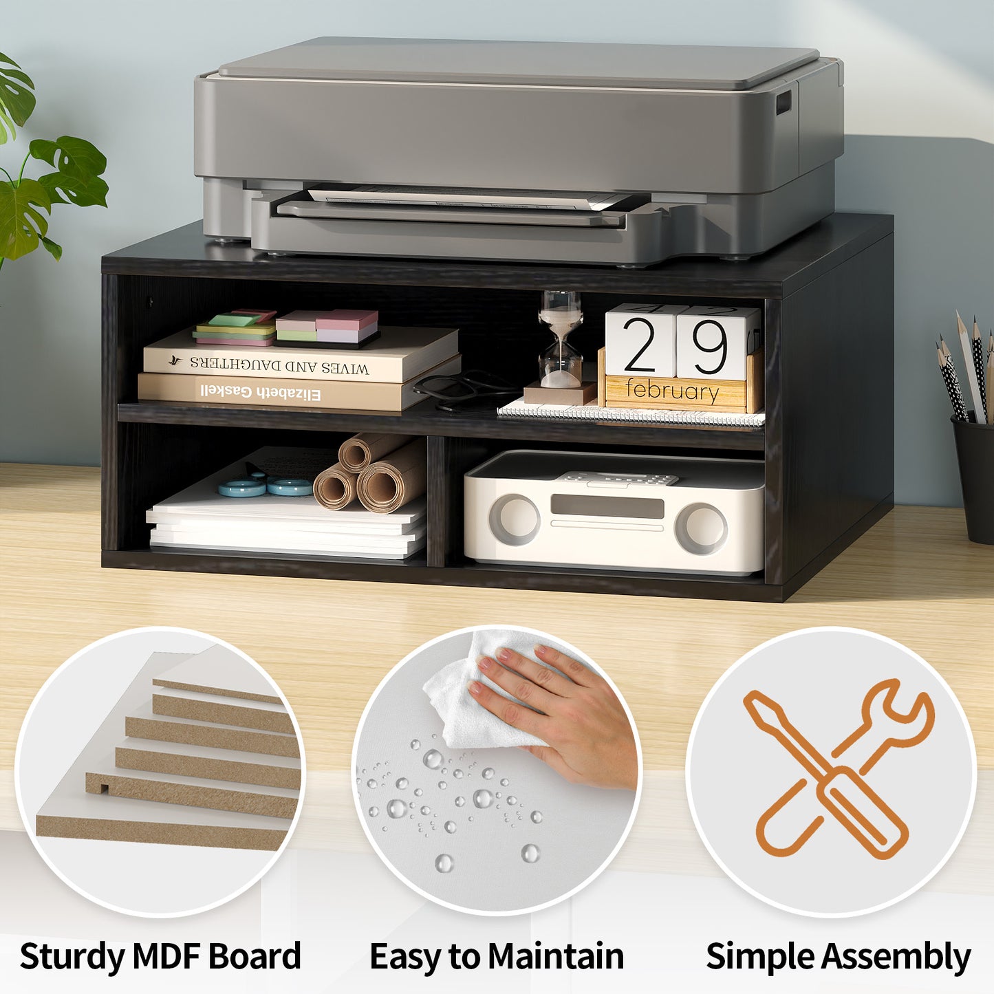 YQ JENMW 2-Tier Desktop Storage Organizer,Stackable Cabinet Organizer for Home Office,Bedroom,Study