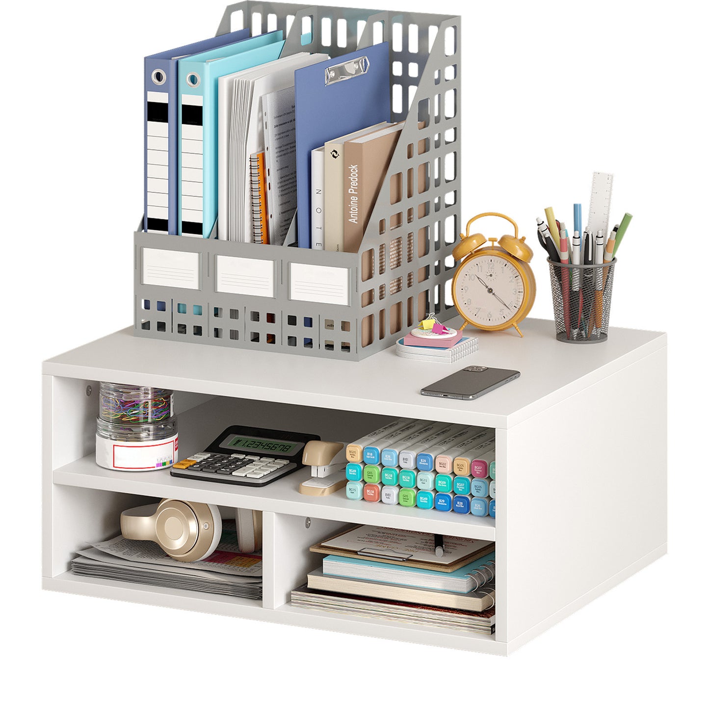 YQ JENMW 2-Tier Desktop Storage Organizer,Stackable Cabinet Organizer for Home Office,Bedroom,Study
