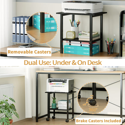 YQ JENMW 2-Tier Storage Cart,Mobile Utility Side Table Organizer for Home Office,Living Room