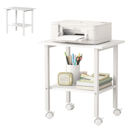 YQ JENMW 2-Tier Storage Cart,Mobile Utility Side Table Organizer for Home Office,Living Room