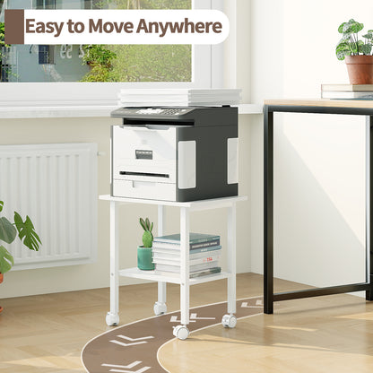 YQ JENMW 2-Tier Storage Cart,Mobile Utility Side Table Organizer for Home Office,Living Room