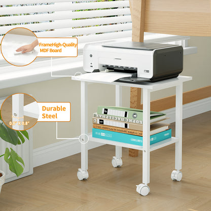 YQ JENMW 2-Tier Storage Cart,Mobile Utility Side Table Organizer for Home Office,Living Room