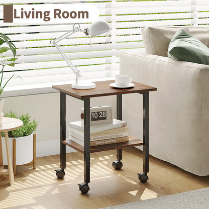 YQ JENMW 2-Tier Storage Cart,Mobile Utility Side Table Organizer for Home Office,Living Room