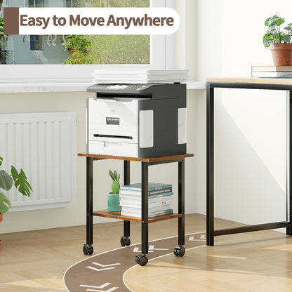 YQ JENMW 2-Tier Storage Cart,Mobile Utility Side Table Organizer for Home Office,Living Room