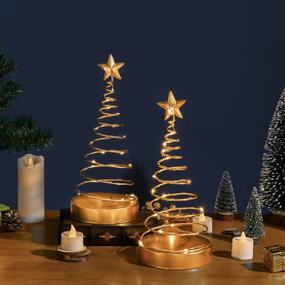 Golden Glow LED Christmas Tree