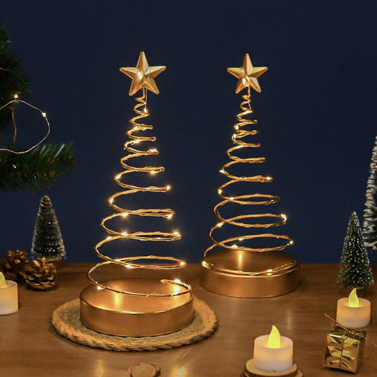 Golden Glow LED Christmas Tree