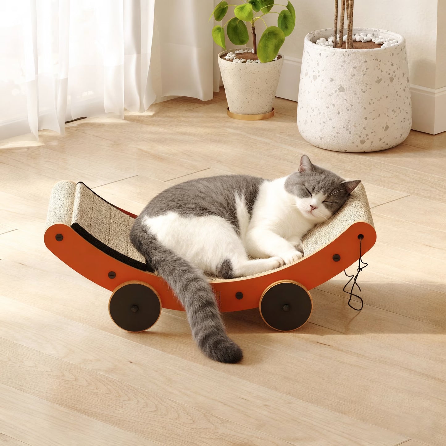 YQ JENMW Cat Roadster Scratching Board, Corrugated Cardboard Cat Scratcher, Durable Cat Scratcher Lounge Furniture for Kittens & Adult Cats