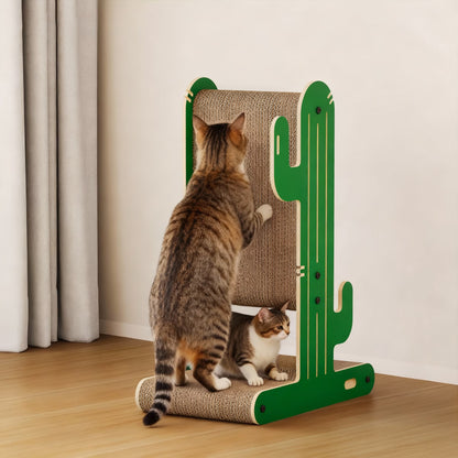 YQ JENMW Cactus Cat Scratcher, Vertical Corrugated Cardboard Cat Scratching Post, Durable Cat Scratcher Tree with Wide Base for Kittens & Adult Cats
