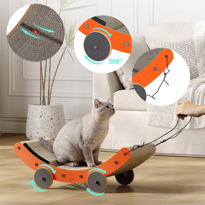 YQ JENMW Cat Roadster Scratching Board, Corrugated Cardboard Cat Scratcher, Durable Cat Scratcher Lounge Furniture for Kittens & Adult Cats