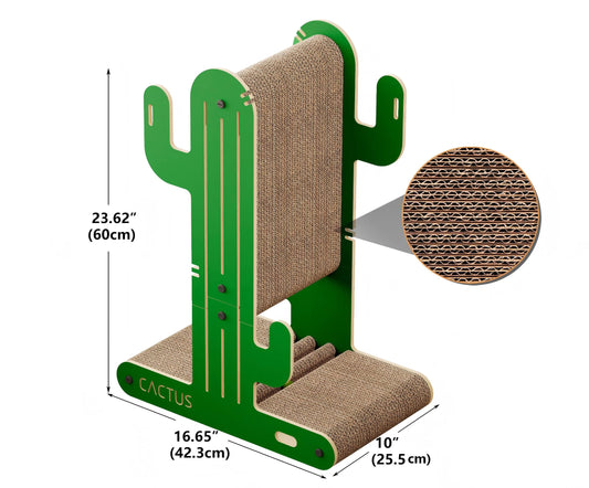 YQ JENMW Cactus Cat Scratcher, Vertical Corrugated Cardboard Cat Scratching Post, Durable Cat Scratcher Tree with Wide Base for Kittens & Adult Cats