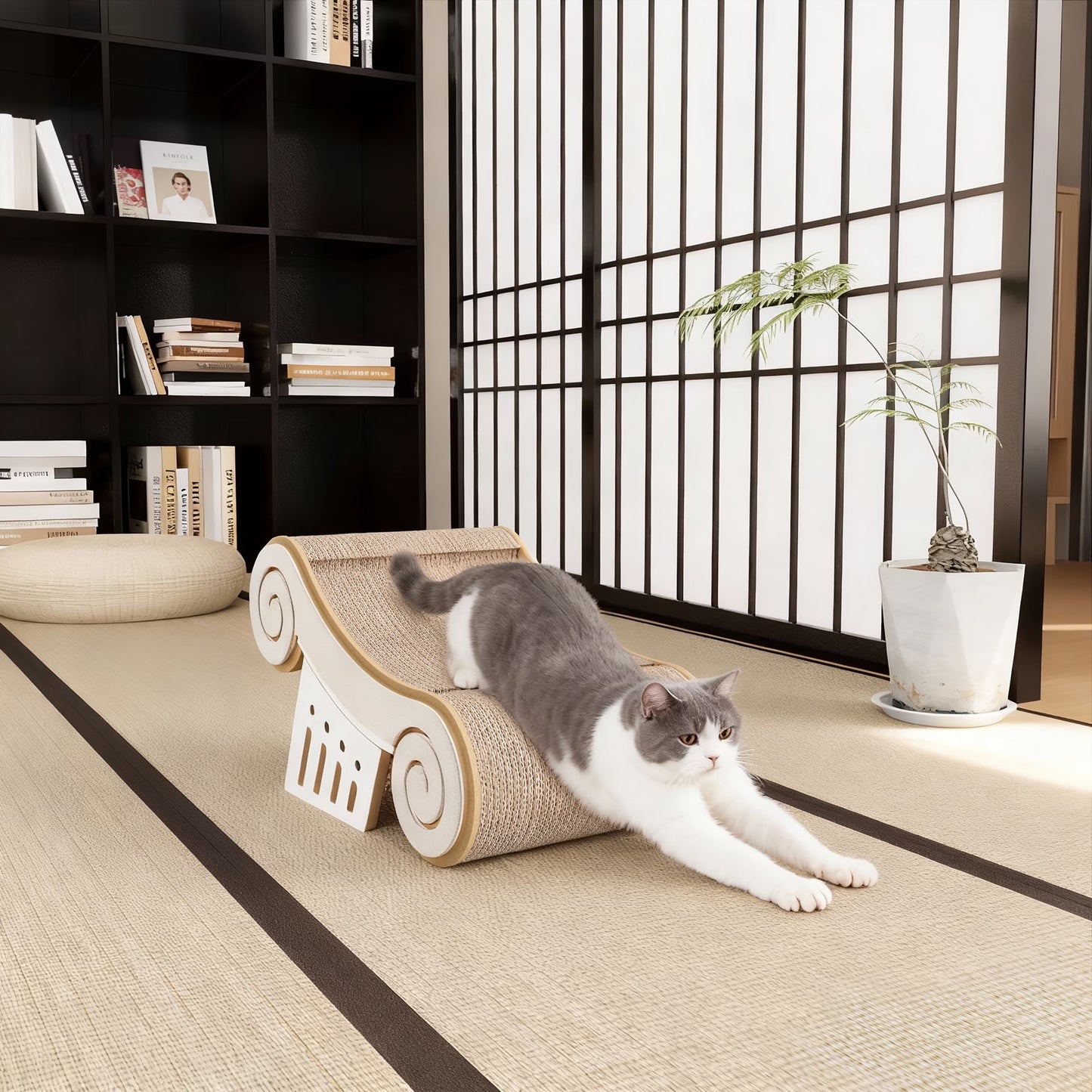 YQ JENMW Cat Scratcher Bed, Corrugated Cardboard Cat Scratching Pad, Durable Cat Scratcher Lounge Furniture for Kittens & Adult Cats