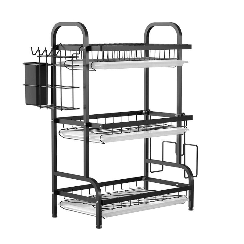 Kitchen Dish Rack Drainer Multifunctional Iron Shelf