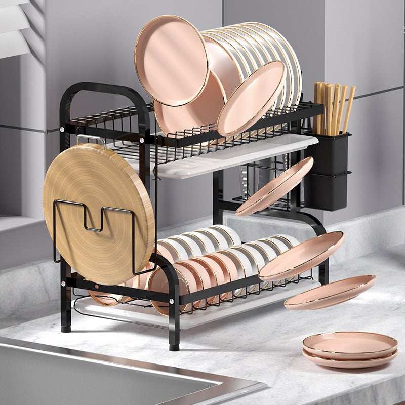 Kitchen Dish Rack Drainer Multifunctional Iron Shelf