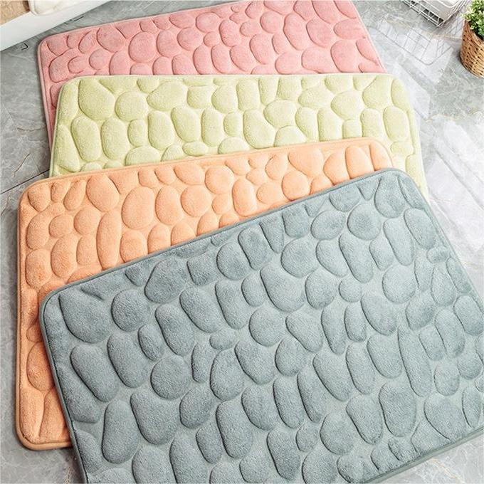 Cobblestone Embossed Bathroom Bath Mat