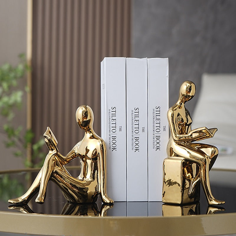 Creative Sculptures Bookend Ceramic Bookends for Office