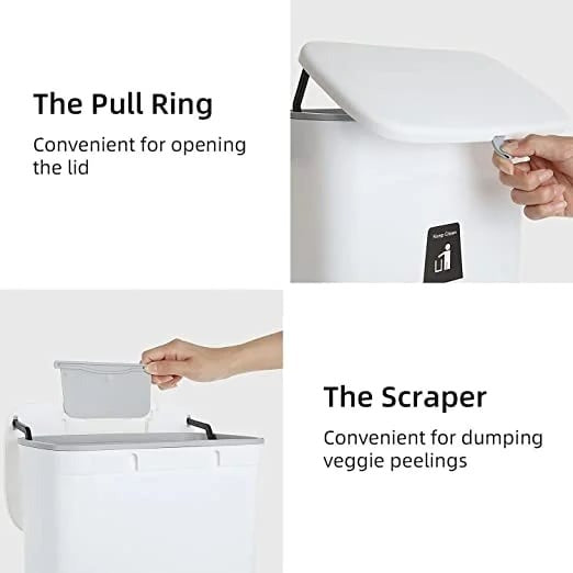 9L Kitchen Slide/Wall Mount/Portable Trash Can