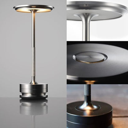 Metallic Cordless Table Lamp - Dimmable & Rechargeable