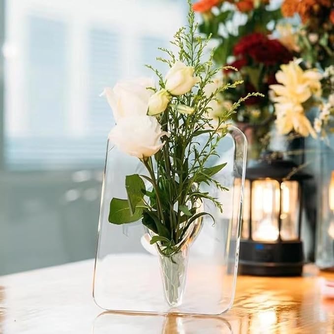 Clear Acrylic Photo Frame Flower Vase