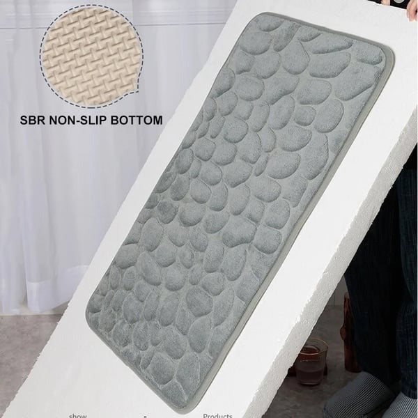 Cobblestone Embossed Bathroom Bath Mat