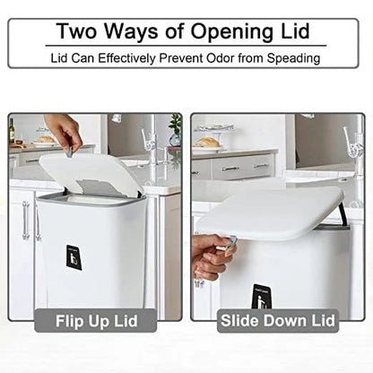 9L Kitchen Slide/Wall Mount/Portable Trash Can