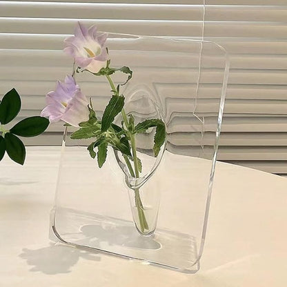 Clear Acrylic Photo Frame Flower Vase