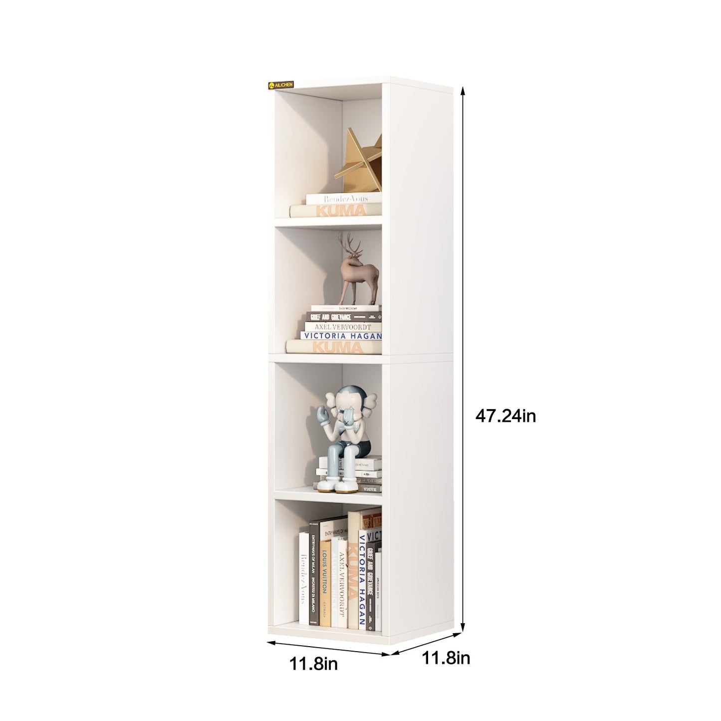 4 Cube Bookcase Display Bookshelf for Living Room Bedroom Home