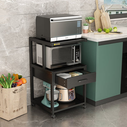 Mobile Printer Stand Filing Cabinet with Storage Shelves